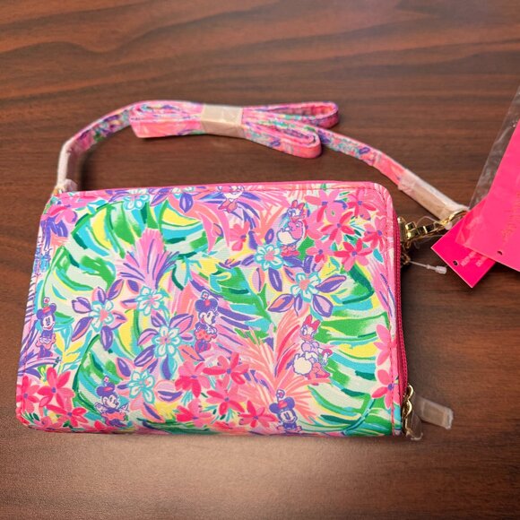 NWT Lilly Pulitzer Disney Collection Pink Floral Crossbody Purse - Picture 2 of 9